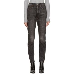 Levis Black 501 Skinny Altered Jeans